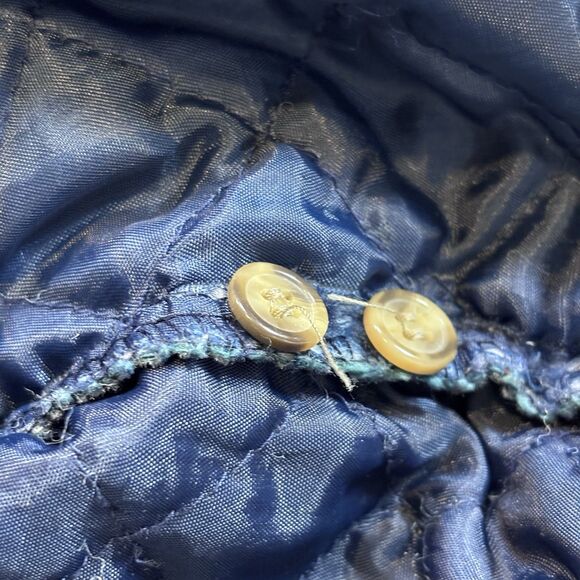 Vintage St. Johns Bay Quilt Lined Flannel Shirt Jacket Men's Green/Blue Plaid M - Picture 12 of 15